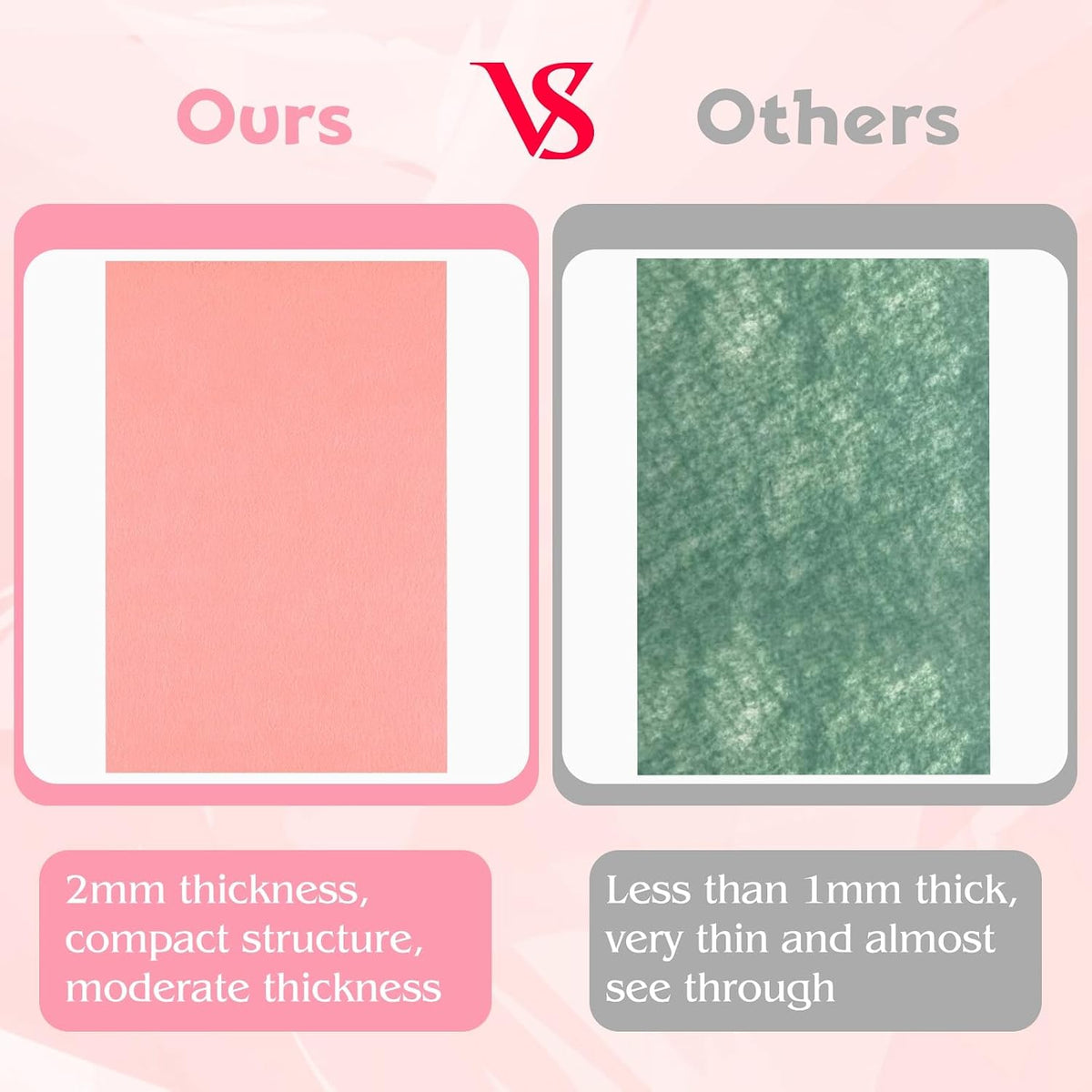 20 Pcs 2mm Thick Stiff Felt Sheets for Crafts Sewing(Pink Series)