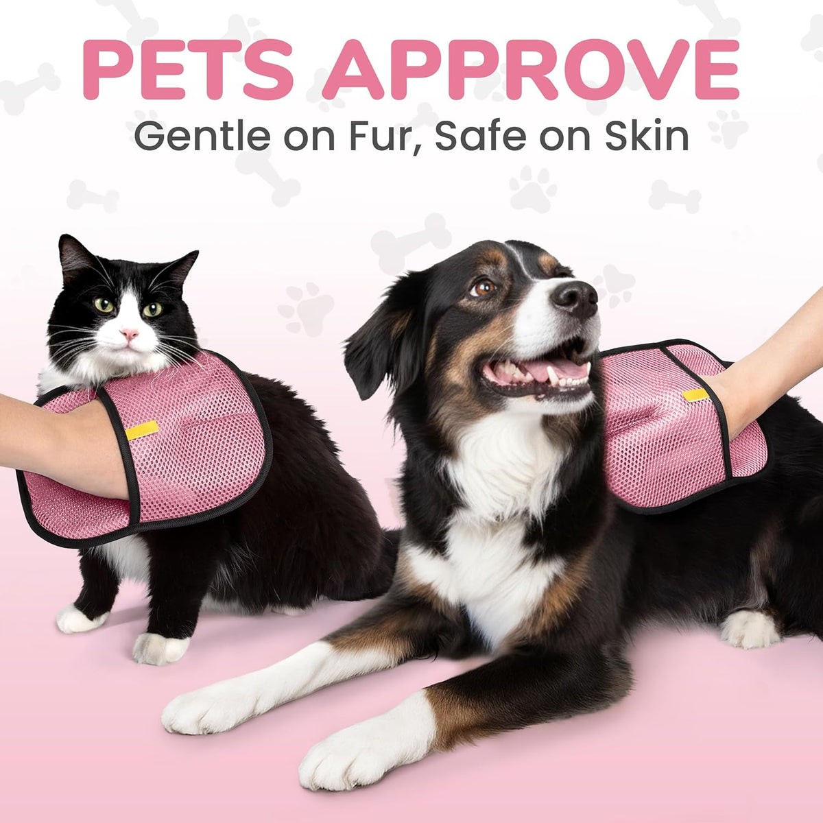 Pet Hair Removal Glove for Cats and Dogs, Electrostatic Magic Brush Pet Hair Remover for Dog Couch, Available in Blue, Purple, Pink, Brown- Perfect for Pet Owners (Pink)
