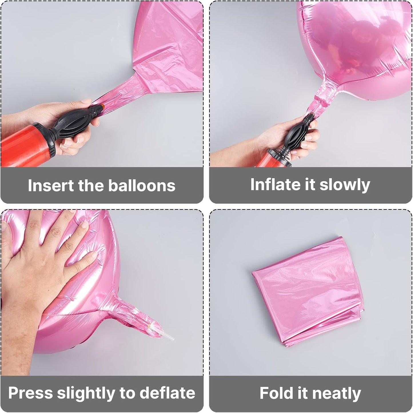 Pearl Pink Large Round Giant 4D Jumbo Foil Balloons 6pcs 22 Inch
