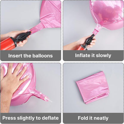 Pearl Pink Large Round Giant 4D Jumbo Foil Balloons 6pcs 22 Inch