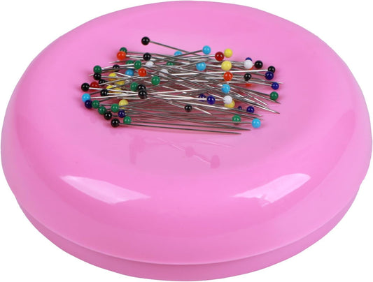 Magnetic Pin Cushion with 100 Pins, Magnetic Pin Holder for Sewing