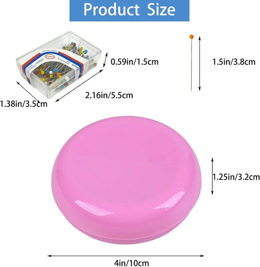 Magnetic Pin Cushion with 100 Pins, Magnetic Pin Holder for Sewing