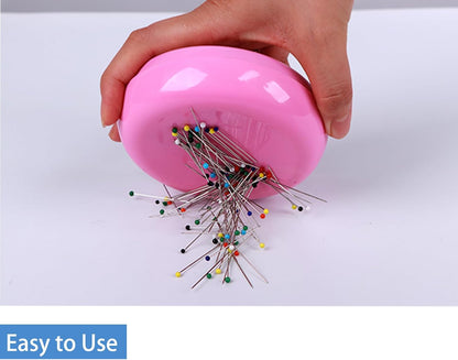 Magnetic Pin Cushion with 100 Pins, Magnetic Pin Holder for Sewing