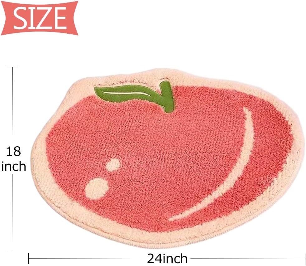 Peach Shage Bathroom Rug Mat Non-Slip Microfiber Shower Bath Rug Absorbent Bath Mat for Bathroom Machine Washable
