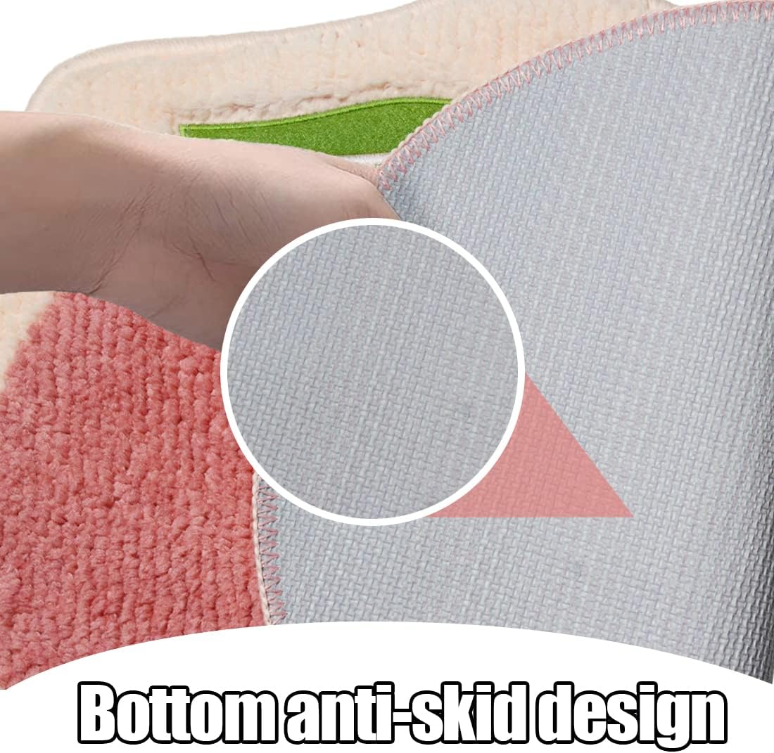 Peach Shage Bathroom Rug Mat Non-Slip Microfiber Shower Bath Rug Absorbent Bath Mat for Bathroom Machine Washable