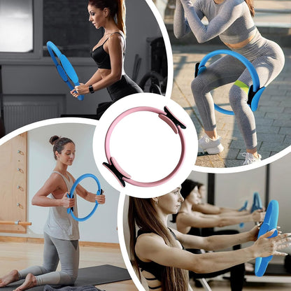 Pilates Ring Fitness Trainer, Pilates Ring for Mat & Reformer Workouts, Pilates Ring Fitness Circle 14.96" Yoga Rings Magic Circle with Dual Padded Handles for Toning Arms