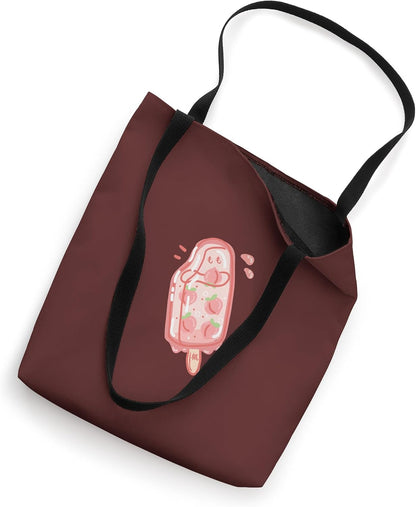 Ice Pop Peach Japanese Kanji Momo,Cute Kawaii Aesthetic Pink Tote Bag