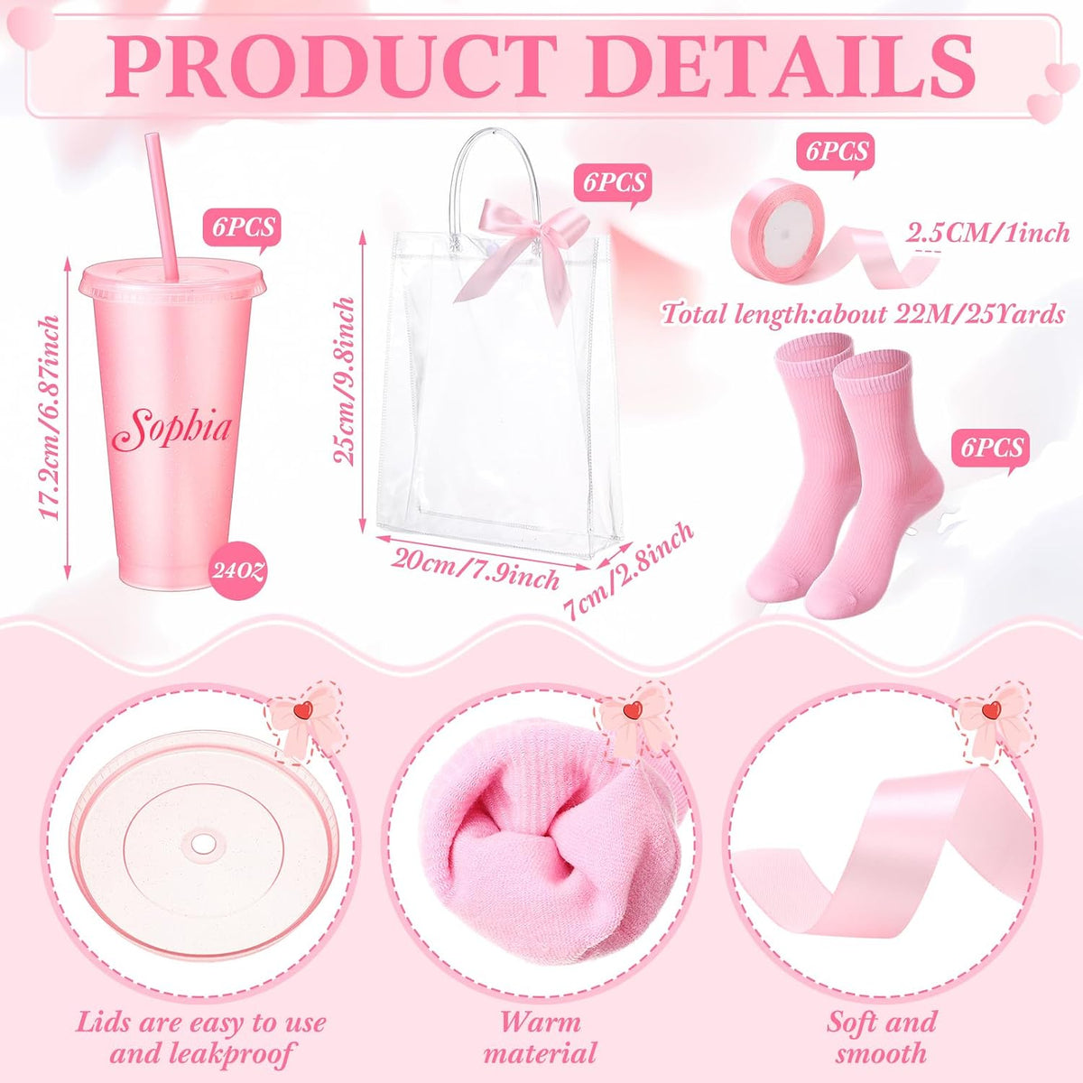 31 Pcs Spa Party Favors Pink Bow Headband Eye Mask Bridal Shower