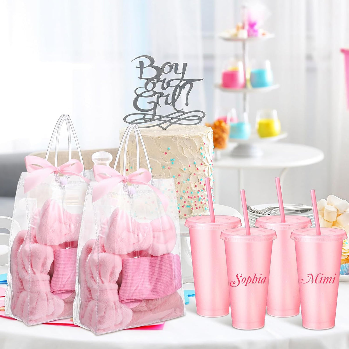 31 Pcs Spa Party Favors Pink Bow Headband Eye Mask Bridal Shower