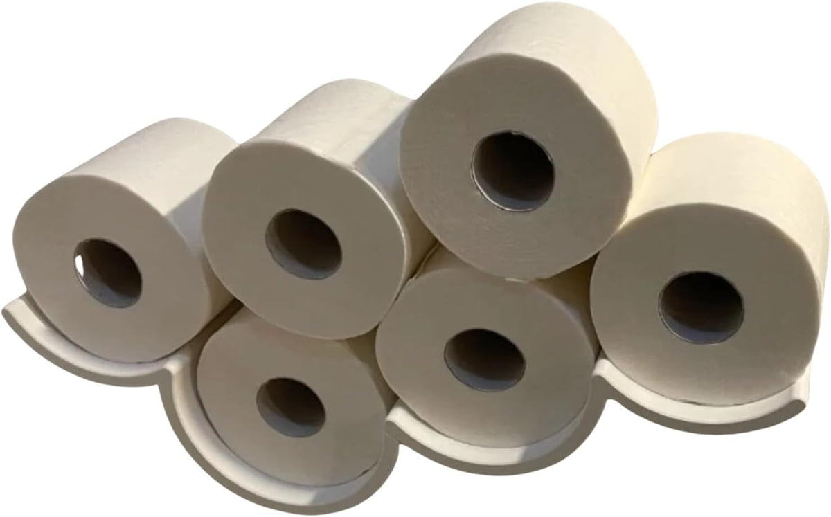 Toilet Paper Cloud Organization | Toilet Paper Shelf | Mount Bath Tissue to Wall | Toilet Paper Roll Cloud Formation | Bathroom Essentials (1 Pack (3 Rolls), Pink)
