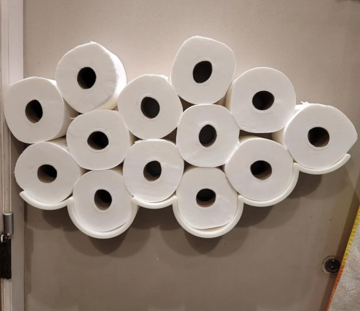 Toilet Paper Cloud Organization | Toilet Paper Shelf | Mount Bath Tissue to Wall | Toilet Paper Roll Cloud Formation | Bathroom Essentials (1 Pack (3 Rolls), Pink)