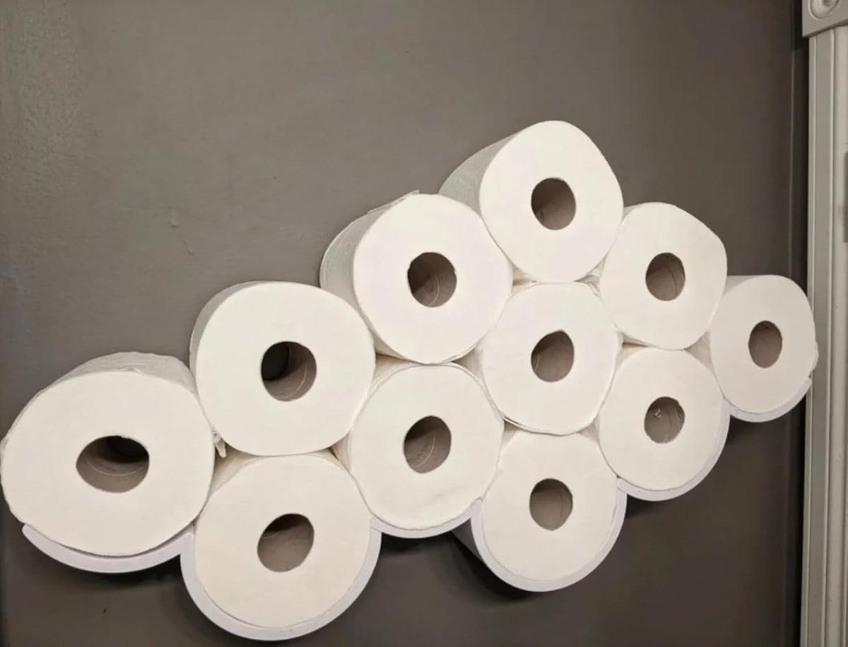 Toilet Paper Cloud Organization | Toilet Paper Shelf | Mount Bath Tissue to Wall | Toilet Paper Roll Cloud Formation | Bathroom Essentials (1 Pack (3 Rolls), Pink)