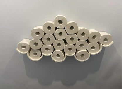 Toilet Paper Cloud Organization | Toilet Paper Shelf | Mount Bath Tissue to Wall | Toilet Paper Roll Cloud Formation | Bathroom Essentials (1 Pack (3 Rolls), Pink)