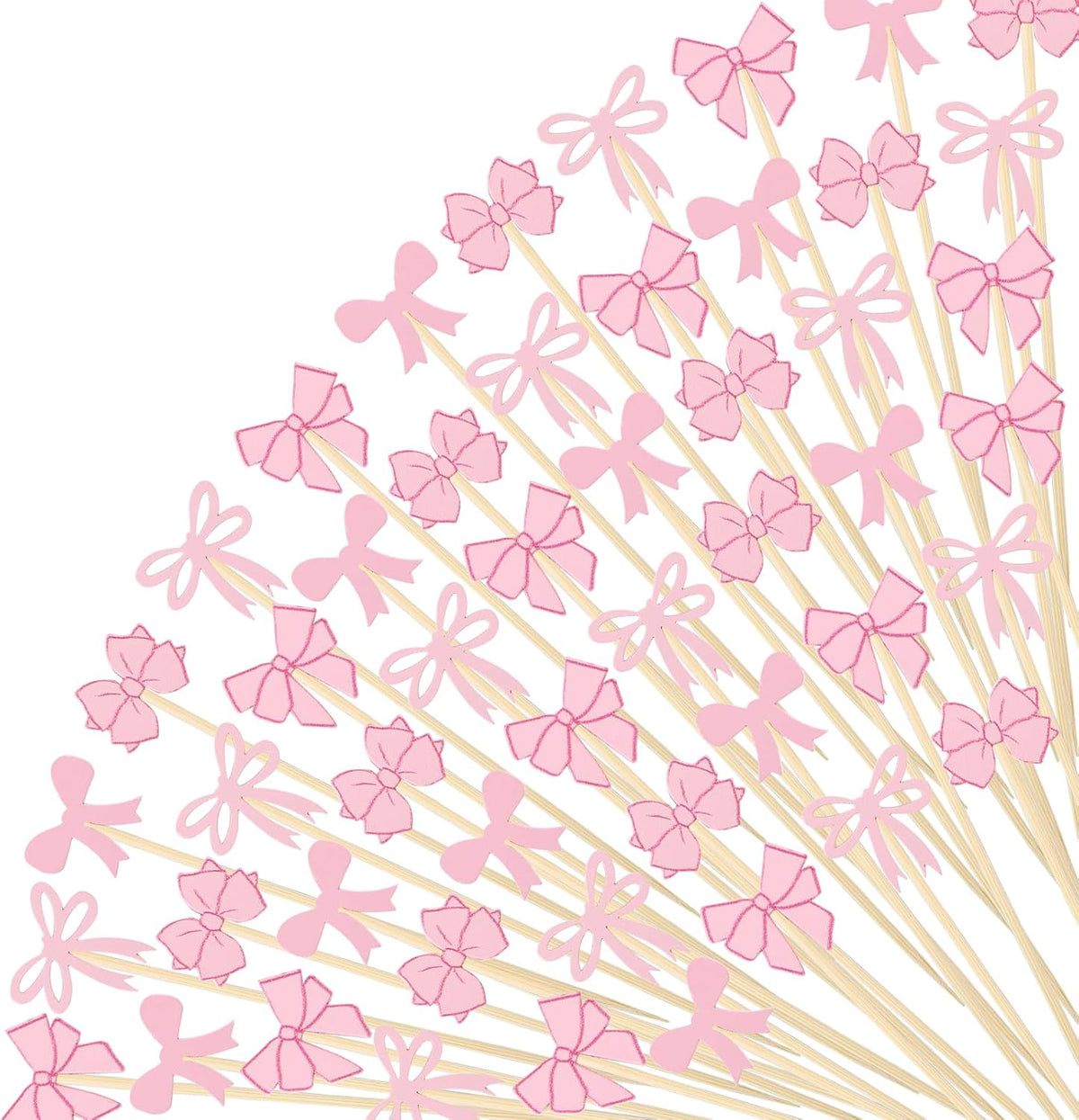 200 Pcs Pink Bow Cocktail Picks,4.7 Inch Coquette Bows Toothpicks for Appetizers Food Sandwich Skewers Appetizer Charcuterie Garnish for Valentines Galentines Birthday Bridal Wedding Party Supplies