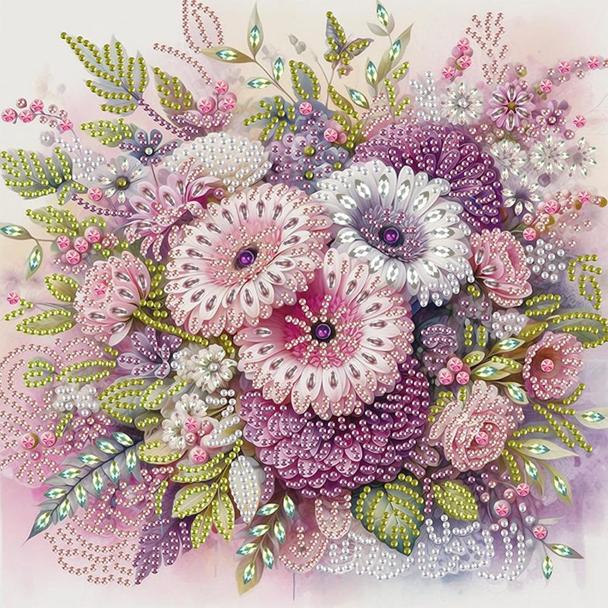 5D DIY Partial Special Shaped Drill Kit Flower Decor 30x30cm (B)