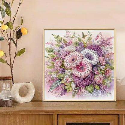 5D DIY Partial Special Shaped Drill Kit Flower Decor 30x30cm (B)