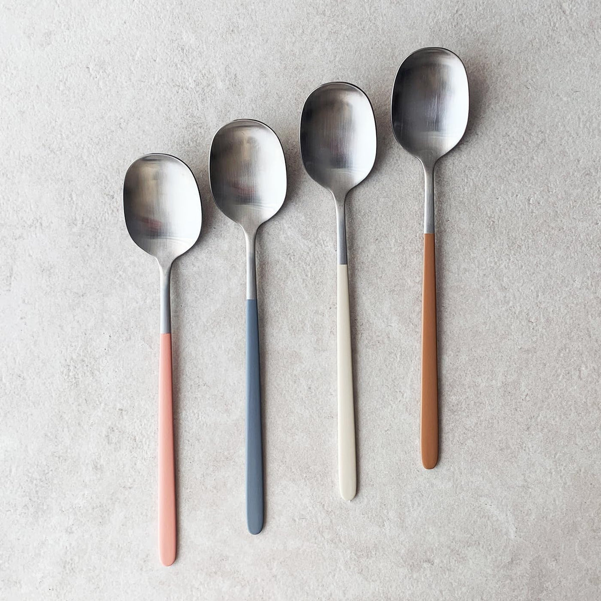 304 Stainless Steel durable Lightweight Korean-style Beautiful Cutlery Spoon and Chopsticks Set Scratch Resistant 2Pieces (Peach Pink+Peach Pink)
