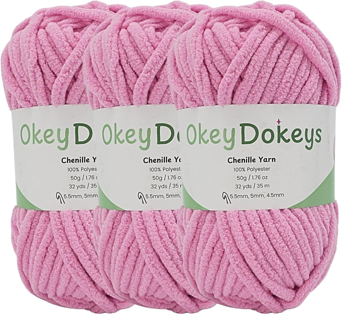 Super Bulky Chenille Yarn Size 6, 3-Pack,150g/114y, Thick Fluffy Yarn for Crocheting Baby Blankets, Amigurumi. Raspberry Ice Cream Pink #2