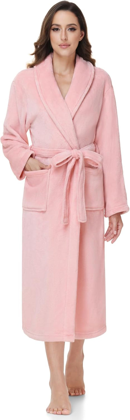 Fluffy Soft Robes for Women, Warm Fleece Womens Robe, Cozy Bathrobe