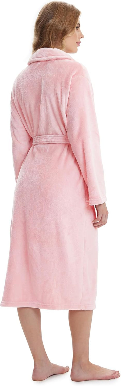 Fluffy Soft Robes for Women, Warm Fleece Womens Robe, Cozy Bathrobe
