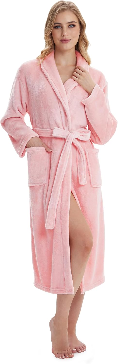 Fluffy Soft Robes for Women, Warm Fleece Womens Robe, Cozy Bathrobe