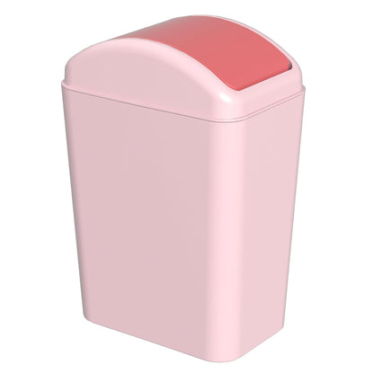 4.5 Gallon Slim Swing Top Garbage Can, Plastic Trash Bin with Lid
