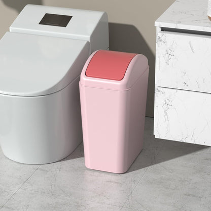 4.5 Gallon Slim Swing Top Garbage Can, Plastic Trash Bin with Lid