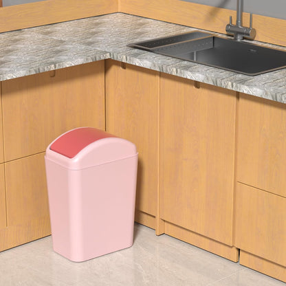 4.5 Gallon Slim Swing Top Garbage Can, Plastic Trash Bin with Lid