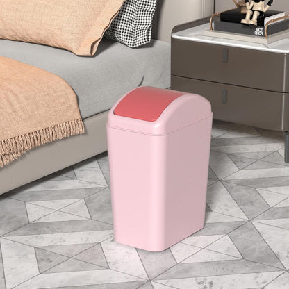4.5 Gallon Slim Swing Top Garbage Can, Plastic Trash Bin with Lid