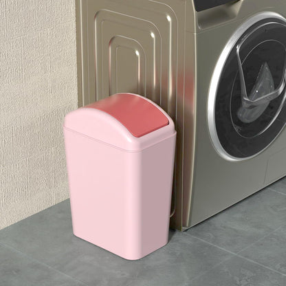 4.5 Gallon Slim Swing Top Garbage Can, Plastic Trash Bin with Lid