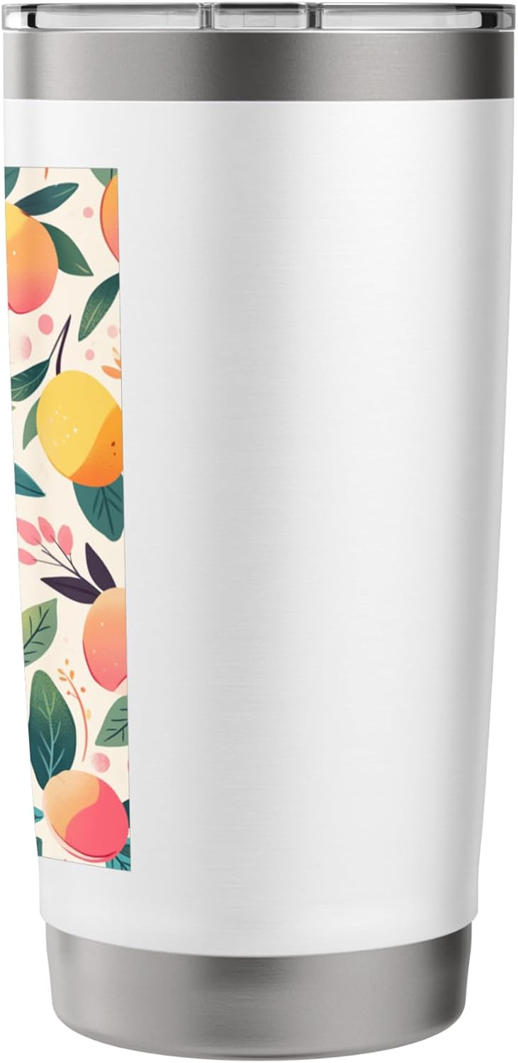 Pattern Art Peach Fruit Stainless Steel Insulated Tumbler