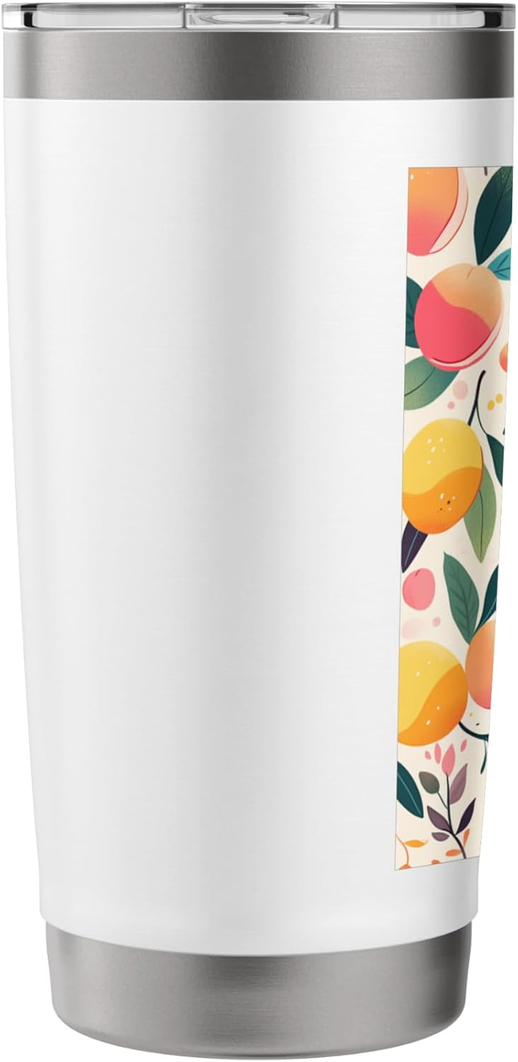 Pattern Art Peach Fruit Stainless Steel Insulated Tumbler