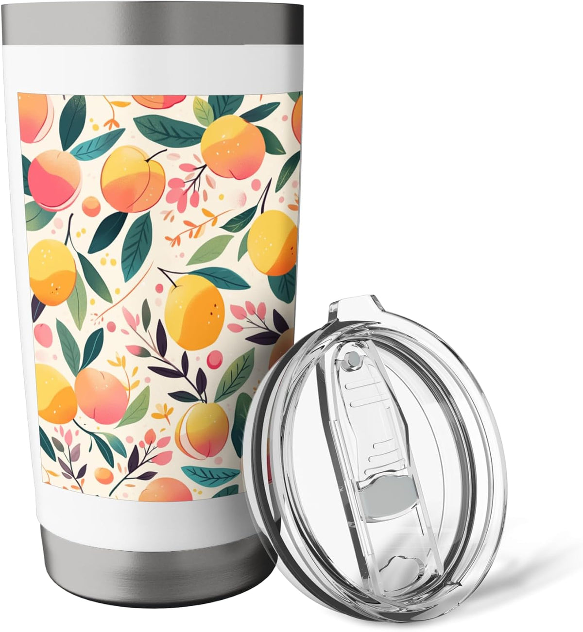 Pattern Art Peach Fruit Stainless Steel Insulated Tumbler