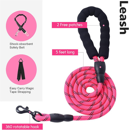 No Pull Tactical Dog Harness for Large Dogs, Service Dog Vest, L, Pink