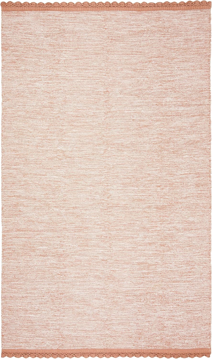 Montauk Collection Area Rug - 5' x 8', Peach, Handmade Cotton, Ideal for High Traffic Areas in Living Room, Bedroom (MTK615O)