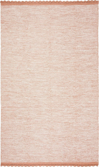 Montauk Collection Area Rug - 5' x 8', Peach, Handmade Cotton, Ideal for High Traffic Areas in Living Room, Bedroom (MTK615O)