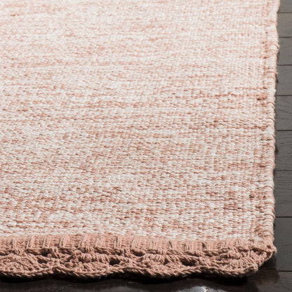 Montauk Collection Area Rug - 5' x 8', Peach, Handmade Cotton, Ideal for High Traffic Areas in Living Room, Bedroom (MTK615O)