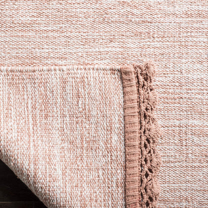 Montauk Collection Area Rug - 5' x 8', Peach, Handmade Cotton, Ideal for High Traffic Areas in Living Room, Bedroom (MTK615O)