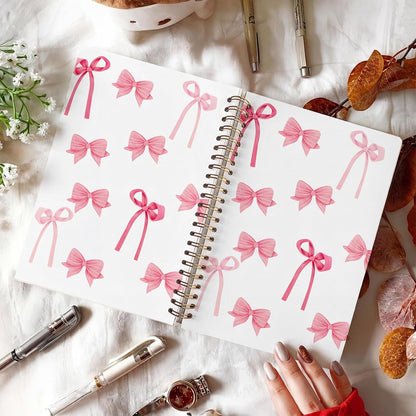Coquette Bow Aesthetic Notebook A5 Spiral Journal Girl Student