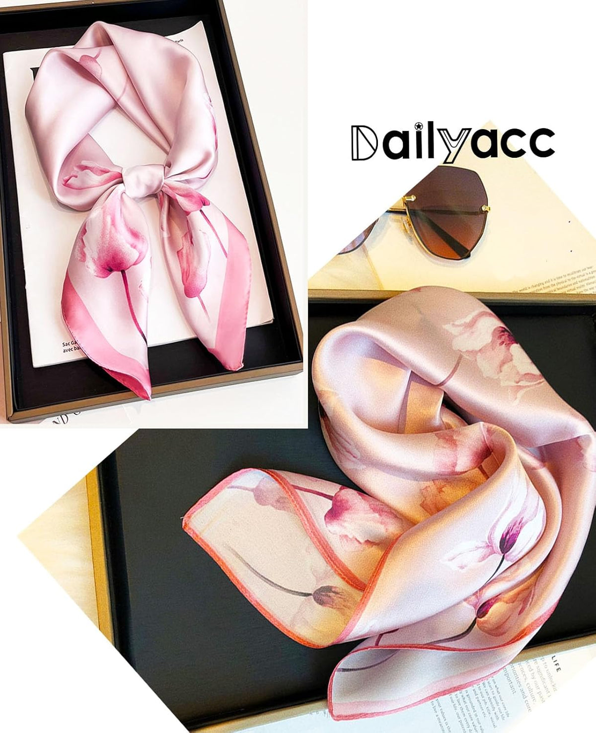 Hair Bandanas Scarf For Women Lightweight Fashion Neck Silk Satin Head Scarves For Sleeping Handbags Scarf