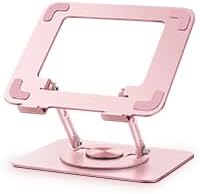 Adjustable Laptop Stand for Desk,Computer Stand Riser with 360° Free Rotation Base and Foldable Design Ergonomic Laptop Riser Fits for MacBook,Dell, HP and More 10-15.6” Laptops (Pink)