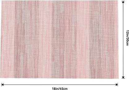 Leetaltree Misty Rose Placemats Set of 4 - Heat Resistant Non-Slip Place mats for Dining Table, Washable Durable PVC Vinyl Woven Table Mats（Misty Rose, 4）
