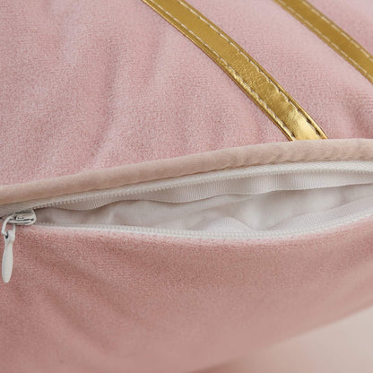 Lumbar Pillow Cover 12 x 20 Inch, Pink, Velvet, Hidden Zipper