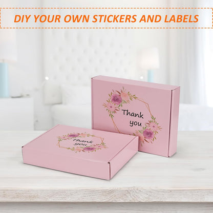 11x8x2 inches Shipping Boxes Set of 25, Pink Corrugated Cardboard Gift Box for Packing, Mailing, Small Business