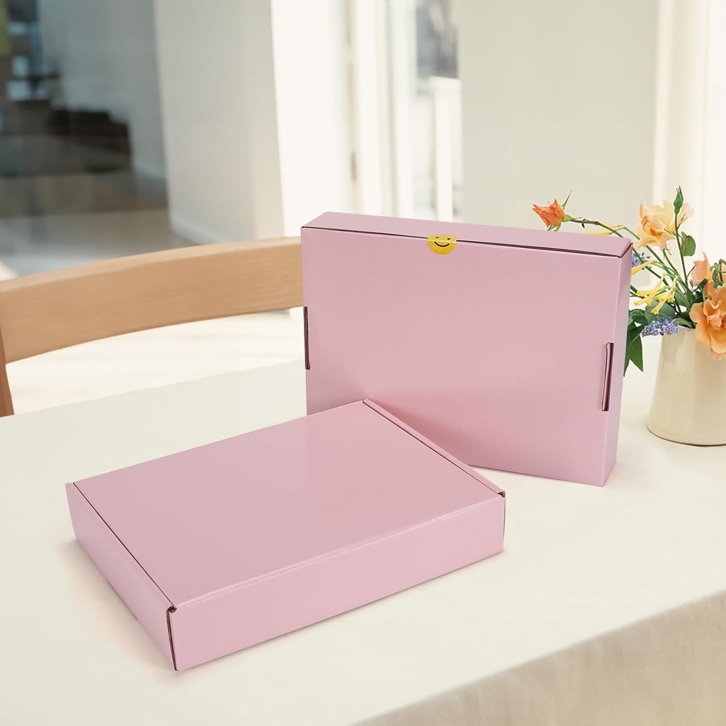 11x8x2 inches Shipping Boxes Set of 25, Pink Corrugated Cardboard Gift Box for Packing, Mailing, Small Business