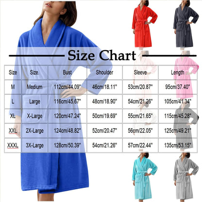 Kimono Flannel Bathrobe for Women Terry Cloth Robes Quick Dry Warm Soft Knee Length Towel Bathrobes with Blet