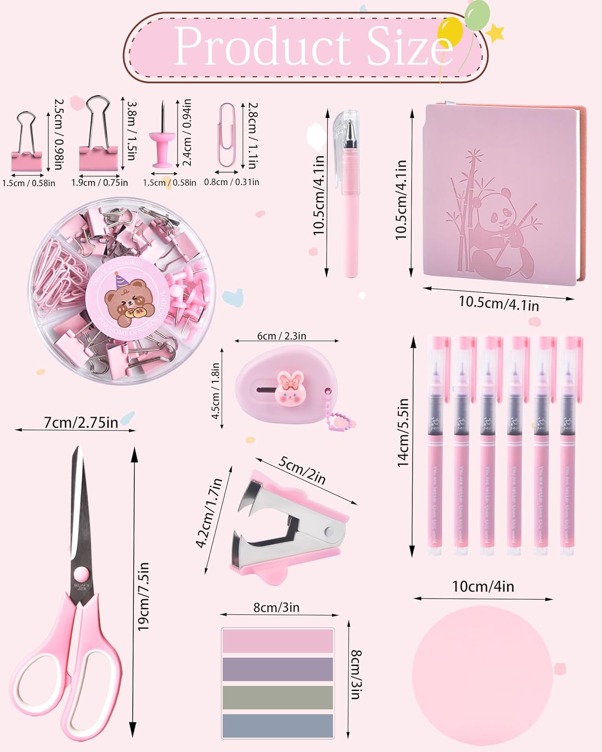 23pc Pink Desk Accessories and Organizers with Mesh Organizer Stapler Tape Dispenser Calculator and a Lot of Office Pink Office Supplies Beautifully Presented in a Gift Box