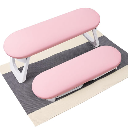 Subay Nail Arm Rest, Foldable PU Leather Manicure Hand Rest for Acrylic Nails Cushion Hand Holder, Nail Arm Rest Pillow Nail Art Tool for Nails Tech Manicure Pedicure Salon Home Use - Pink