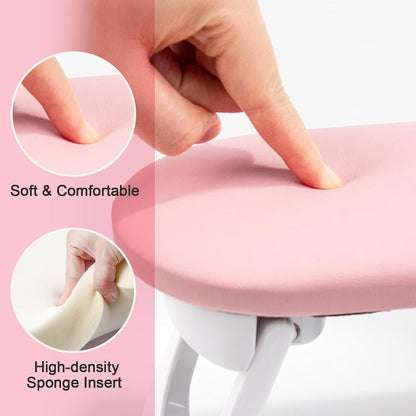 Subay Nail Arm Rest, Foldable PU Leather Manicure Hand Rest for Acrylic Nails Cushion Hand Holder, Nail Arm Rest Pillow Nail Art Tool for Nails Tech Manicure Pedicure Salon Home Use - Pink