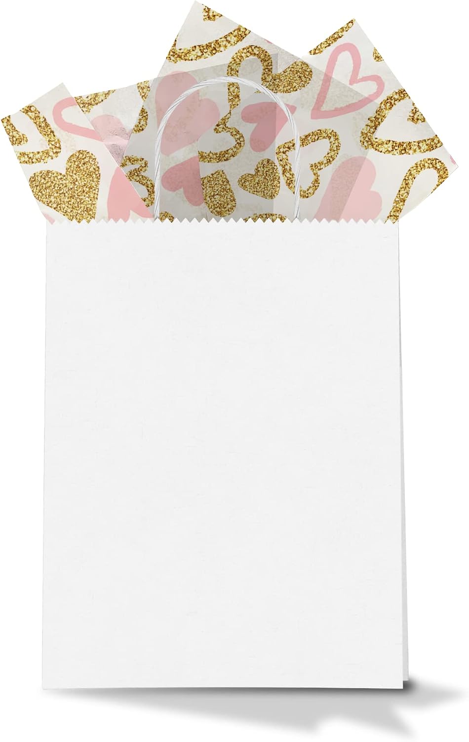 Pink and Gold Hearts Printed Tissue Paper for Valentine's Day Gift Bags or Boxes and Wrapping - Bulk Decorative Art Tissue Paper for Packaging and Gifting | 24 Sheets 20" x 30"